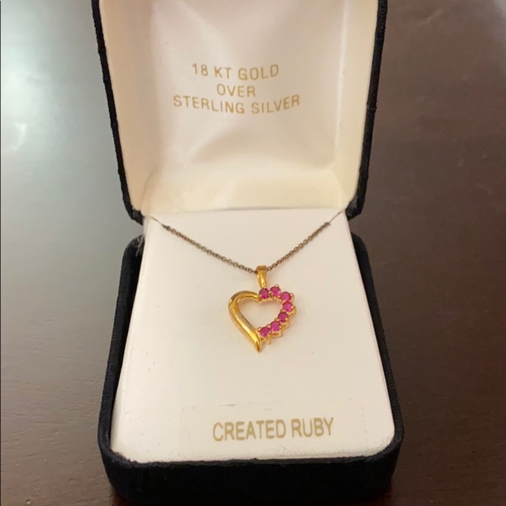 Created ruby heart necklace - Picture 3 of 3